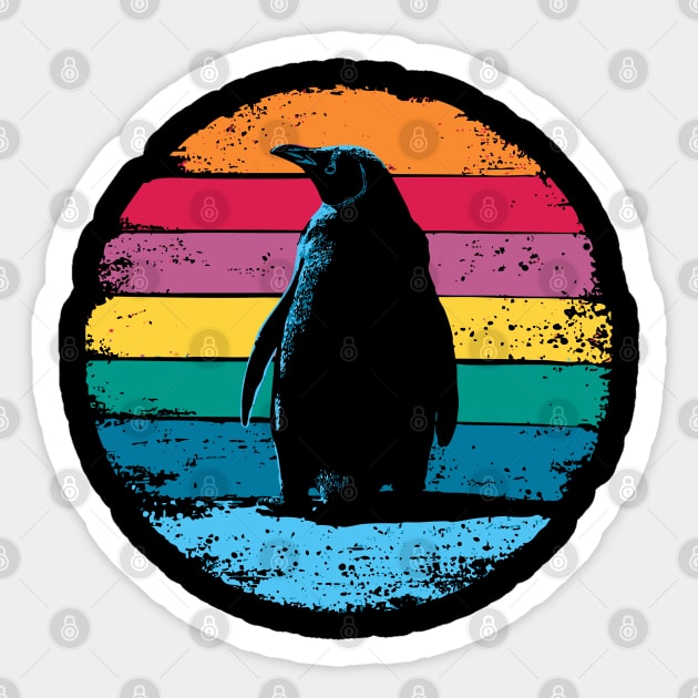 Retro Penguin Portrait – Vintage Arctic Bird Graphic Sticker by TuncGK